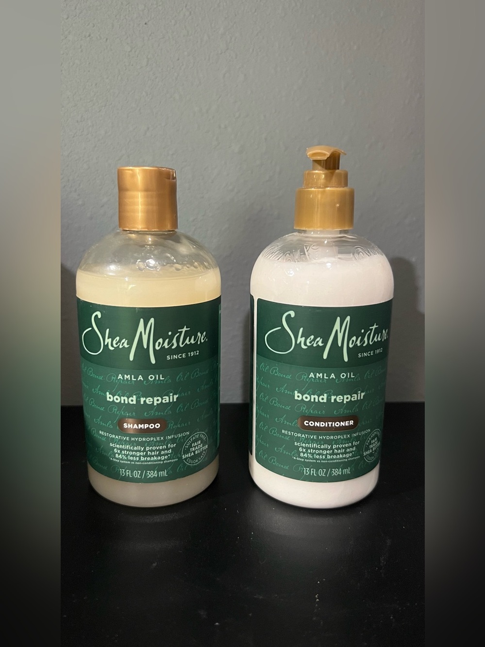 Shea Moisture Amla Oil Bond Repair Shampoo & Conditioner - Green and Gold